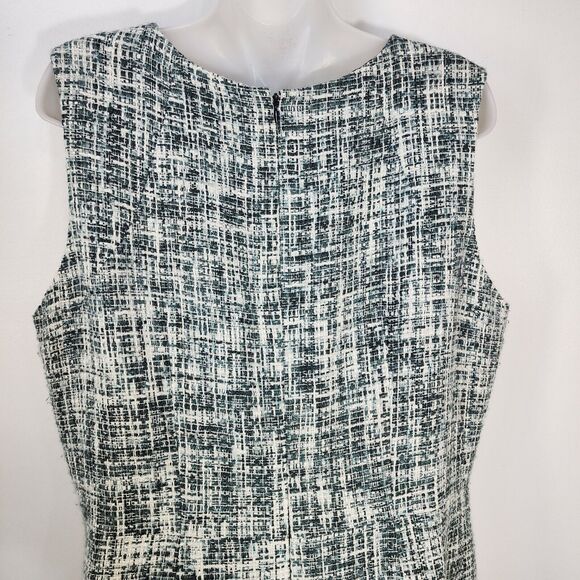 Pendleton Womens Sheath Dress Sz 14 Tweed Gray Blue Sleeveless Lined Knee Length - Picture 4 of 11
